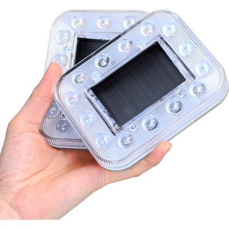 [JAMAIS UTILISÉ]Gyrophare LED, Énergie Solaire LED Lumière Stroboscopique Pas de Câblage LED Lampe d'avertissement pour Voiture Camion Bateau LED Voyant de Balise