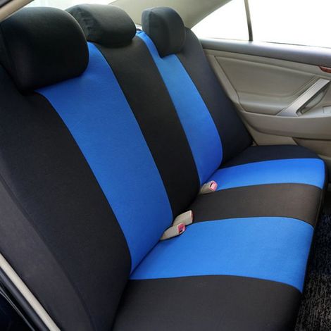 Housses de Siège Auto Complètes,Douces et Respirantes,Avant et Banquette Arrière,Confort Sportif,Universelles pour Voiture,Bleu (1/5)