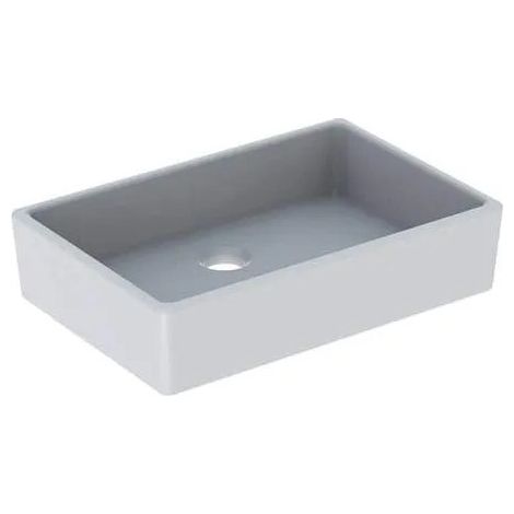 Geberit – Évier 1 bac en céramique 600x400 mm – Bandeau 13 cm à bords droits – Pour cuisine – Installation facile (1/4)