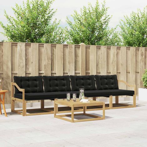 vidaXL Outdoor-Sofagarnitur 5 pcs Weiß und Schwarz 79 x 79 x 37 cm (1/5)