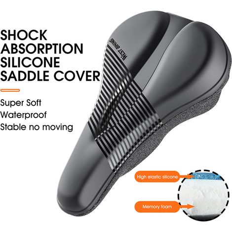 Housse de selle de vélo antidérapante, coussin de siège de vélo rembourré en Silicone souple pour le Cycle extérieur de route de montagne (1/5)