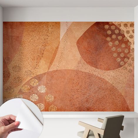 Papier peint autocollant Mural avec colle pour salon et chambre Décoration murale rapide Compositions terreuses 152x104 cm (1/5)