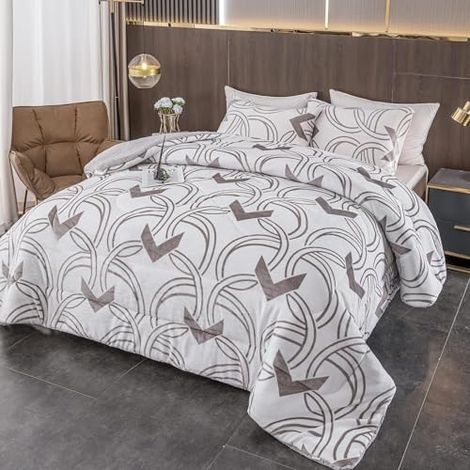 Edredón Invierno Borreguillo Nórdico de Microfibra - 180x240cm con 1 Funda Almohada - 240x260cm con 2 fundas Almohadas- Edredón Extra Suave, Cálido, Gruesa (1/5)