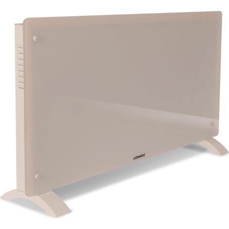 VONROC Chauffage électrique de luxe – Convecteur – Panneau en verre – 2500W – Beige WIFI