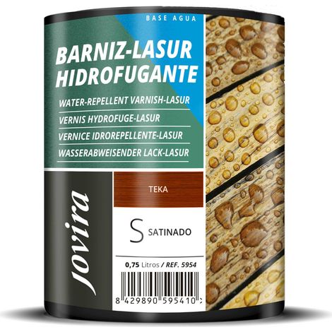 Lasure Hydrofugeant Protecteur imperméable effet perlé. Elle protège, décore et embellit tous les types de bois. 750 millilitres, Teck (1/5)