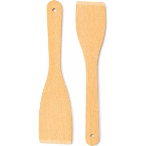 2 Pfannenwender, Buchenholz, 30 cm, glatt, kratzfest, zum Kochen (1/5)