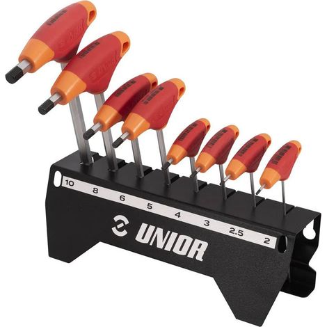 Clés hexagonales Unior 193hx-us.1 poignée ergonomique 8 pièces