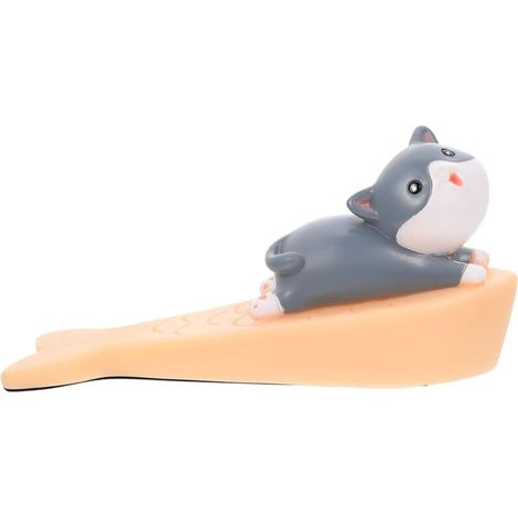 royaluxe -Butoir de porte en forme de chat mignon : cale décorative en forme d'animal pour la maison/le bureau, jolis protects de porte pour véhicules, toucher de porte, enfant, PVC émaillé antidérapa (1/5)
