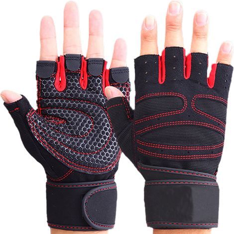 1 Paire de Gants de Protection pour Poignet 4 Doigts Noir Anti-Dérapant Antichoc pour Musculation Fitness (1/5)