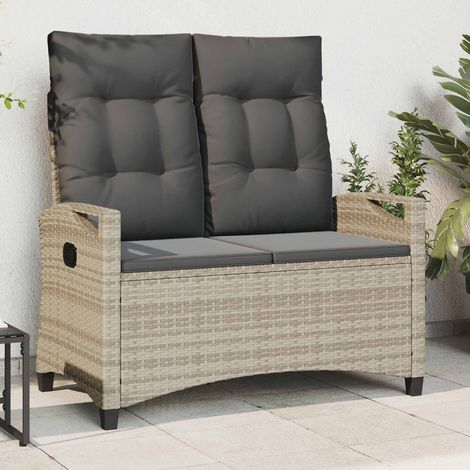 vidaXL Banc de jardin avec oreiller 105 x 60 x 112 cm acier (1/5)
