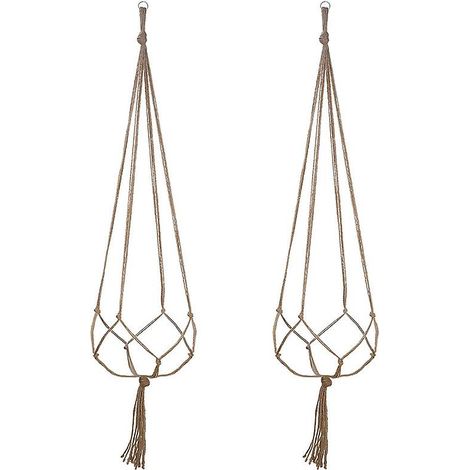 Support de pot de fleurs suspendu en macramé avec corde, décoration de jardin (2 pièces) (1/5)