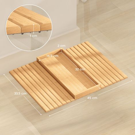 Tablette d'accoudoir de canapé en bambou, porte-boissons, porte-en-cas et rangement télécommande, plateau multifonctionnel pour canapé (1/5)