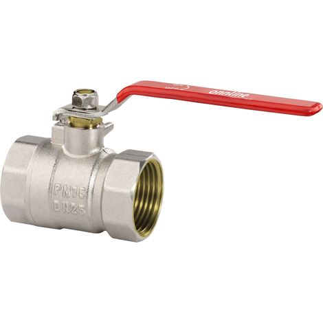 Valvola a sfera standard nichelata con premistoppa, PN16, 1 1/2 pollice PN16 con leva in acciaio, versione NN, 16 bar/120°C (1/4)