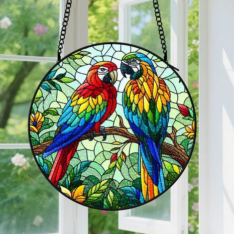 9cm Suspension en Vitrail Minimaliste, Attrape-Soleil Coloré Unique Artistique pour Maison, Cadeau Fête des Mères pour Femme, Maman (1/5)