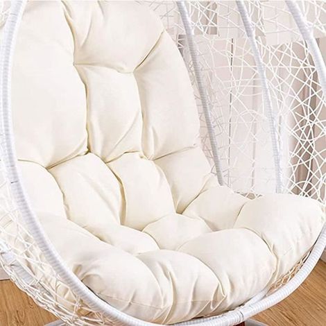 Coussin de balancelle WOVTE Coussin de dossier pour balancelle de jardin uniquement Coussin anti-salissures, et confortable - blanc (1/3)