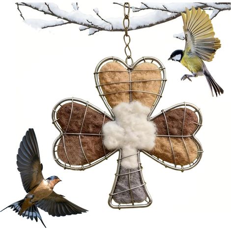 Nid d'oiseau fabriqué à la main en fibres naturelles - Support pour colibris et oiseaux sauvages - Nichoir d'hiver et d'été pour arbres - Décoration de jardin proche de la nature avec design (1/5)