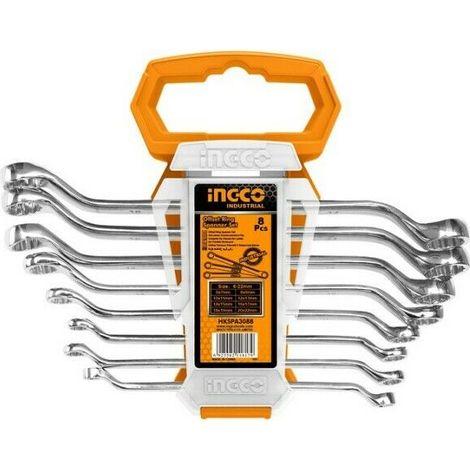 Chiavi poligonali combinate a stella da 6 a 22 kit 8 pezzi chrome vanadium INGCO (1/4)