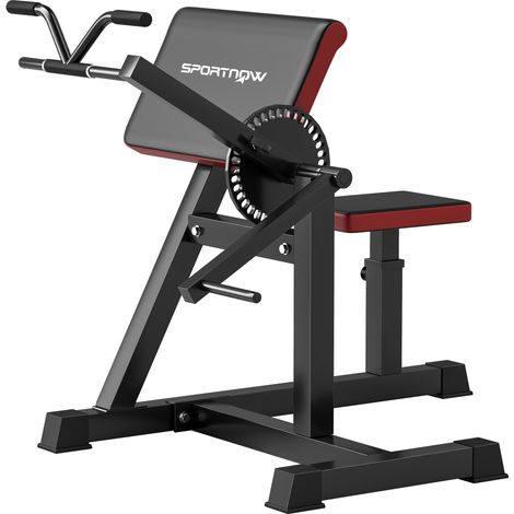 SPORTNOW Panca Curl Bicipiti con Gomiti e Seduta Regolabili e Supporto per Pesi