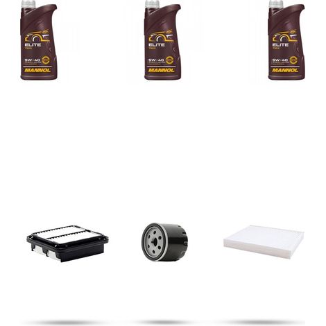 Kit tagliando 3 FILTRI e 3L OLIO compatibile con Daihatsu Sirion I 1.0 43kw dal 2000 (1/4)