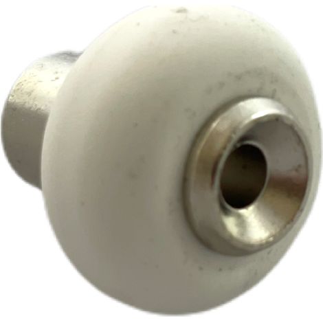Butoir de sol MADE IN FRANCE en zamak nickelé & bague en élastomère blanche. Diamètre 30mm et hauteur 30mm. (1/3)
