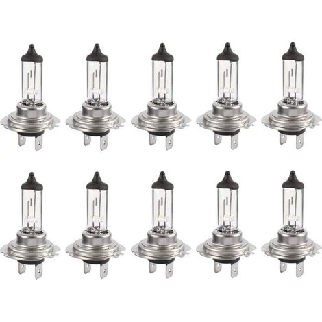 10pcs Ampoule halogène Led 12V H7 55W, Durable Ampoule blanche chaude Feux de route/feux de croisement pour voiture (1/5)