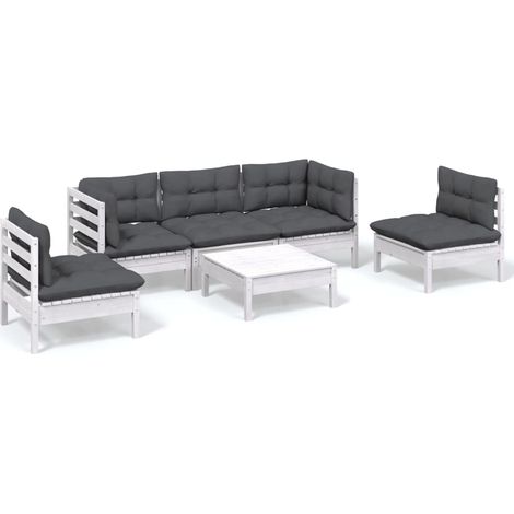 Maison Exclusive - Set Salotto da Giardino 6 pz con Cuscini Legno Massello di Pino (1/5)
