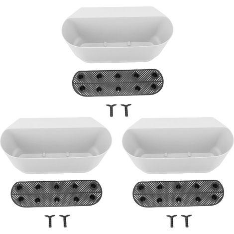 Pots de fleurs suspendus, 3 pièces, support de jardinière de clôture avec trous de Drainage pour fenêtre de balcon, Style campagnard blanc