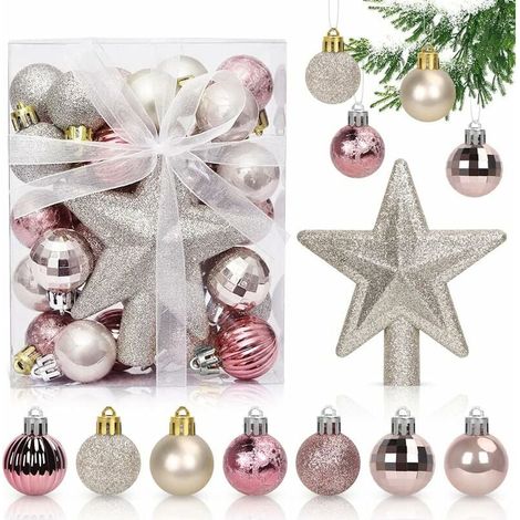 Boules De Noel - Boules Decoratives En Plastique Non Cassables - Pour Arbre De Noel Table Centre De Table Balustrade - Lot De 12 (1/5)