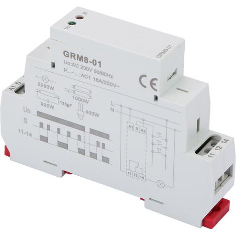 Relais à impulsion électronique GRM8-01, relais à verrouillage, relais mémoire, 230 V CA