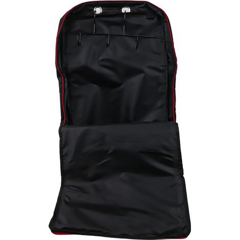 Ce sac bandoulière imperméable offre de multiples poches, un intérieur spacieux et trois crochets de suspension pour un accès facile (noir). (1/5)