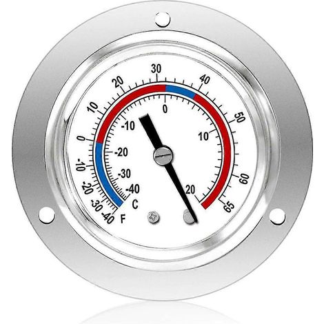 Thermomètre capillaire pour refroidisseur, manomètre de réfrigération, -40 à 65 °C / -40 à 20 °C, cadran de 5 cm en acier inoxydable (1/5)