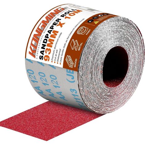 Schleifpapier Rolle 93 mm 10 m Körnung 120 Handschleifer P120 (1/5)