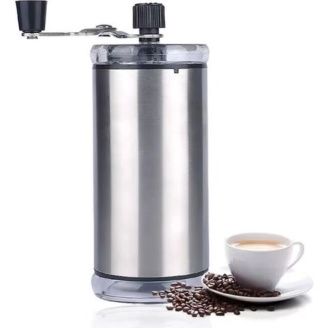 Moulin à café manuel portable avec manivelle, mouture réglable pour expresso, cafetière à piston et café filtre, idéal pour la maison, le bureau et les voyages.-AquaForge (1/5)