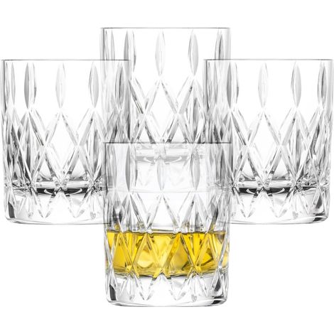 Verre à whisky Age (set de 4), gracieux tumbler pour whisky avec relief, verres en cristal lavables au lave-vaisselle (art. n° 124299) (1/5)