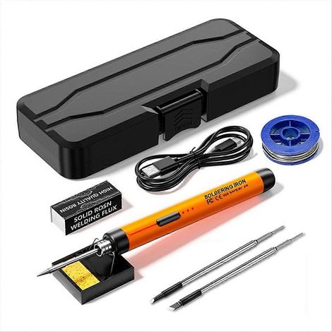 Fer à souder électrique à température réglable, outil orange (1/5)