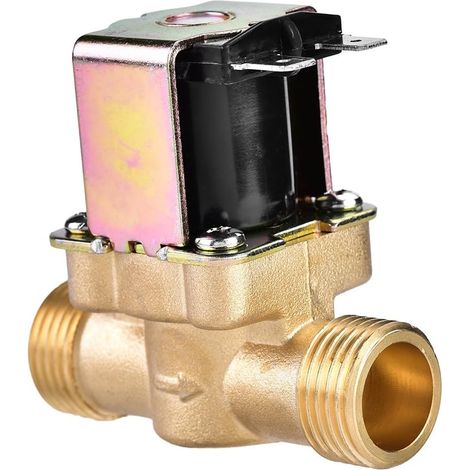Électrovanne 1/2' DC 24V Normalement Fermée en Laiton, Vanne Électromagnétique pour Contrôle de l'Eau (1/5)