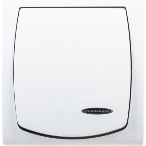 Interrupteur hermétique simple Madera avec éclairage IP44 blanc ŁNH-1NS/00