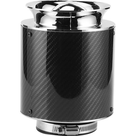 Auto-Luftfilter, Gehäuse aus Kohlefaserstruktur, Hochleistungs-Windnetz-Luftfilterreiniger für die meisten Autos (groß). (1/5)