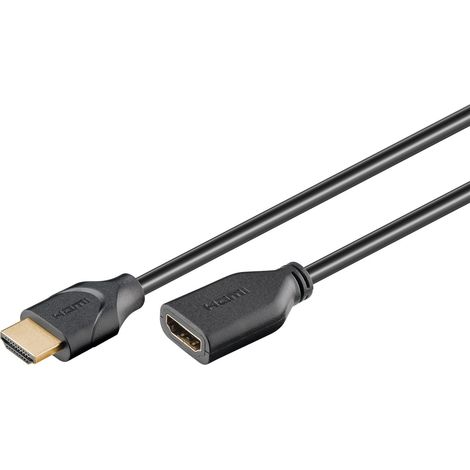 goobay 61308 HDMI Cable de extensión de Alta Velocidad con Ethernet (4K@60Hz), Cable HDMI Macho a Hembra, Extensor HDMI UHD para PS5/Xbox/laptop/monitor etc. / 1,5 Metro