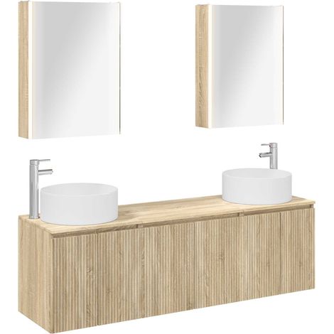 Bathroom Cabinet Set 5 pcs Sonoma Oak Engineered Wood vidaXL (1/5)