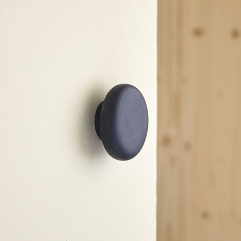 Patère ronde en terrazzo Eda, black (1/2)