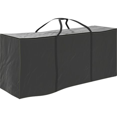 Housse de rangement pour coussin de jardin extérieur, sac de protection en tissu Oxford avec poignées, 175x55x75 cm, noir (1/5)