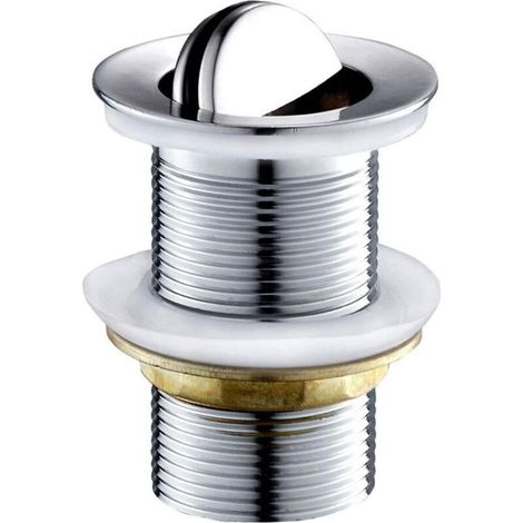 Bonde évier pivotante en cuivre chrome – Système pop-up G1 ¼ – Construction laiton massif – Design élégant pour lavabo et bassin