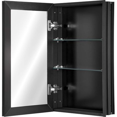 Cabinet de Médecine 14 x 24 pouces avec Miroir,Armoire Murale en Aluminium pour Salle de Bain,Étagères Ajustables,Installation Encastrée ou Murale (1/5)