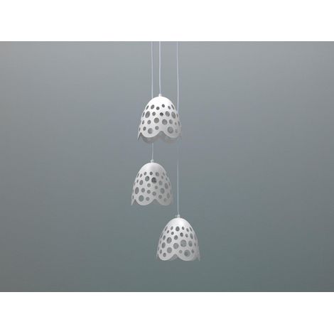 Lámpara colgante con pantalla de metal blanco D19,5xD19,5x125h cm