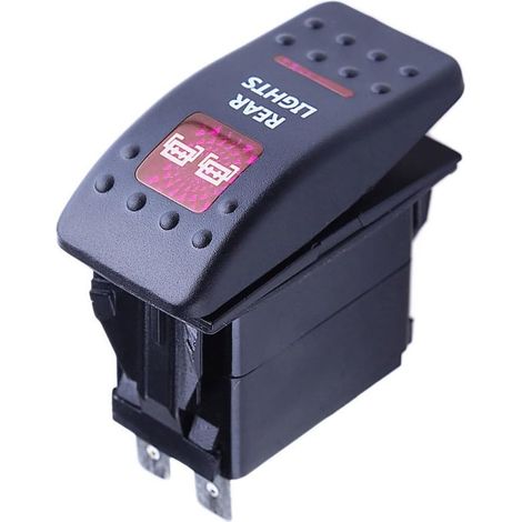 Interrupteur à Bascule Commutateur Lampe Lumière LED Rouge 12V 20A pour Voiture Bateau Moto (Rear Light) (1/5)