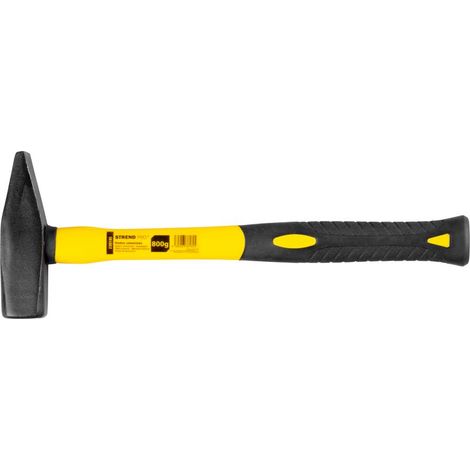 Hammer Strend Pro HM112 800 g, Schlosserhammer, Fiberglasgriff, TPR, Stiellänge 350mm