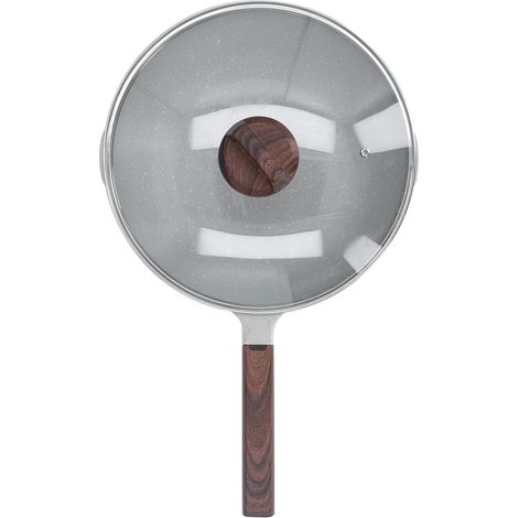 Poêle à frire antiadhésive, poêles à frire de restaurant en aluminium, poêle de chef de grande capacité avec couvercle pour plaques de cuisson à gaz, électriques, à induction, 11,81 pouces/30 cm (1/5)