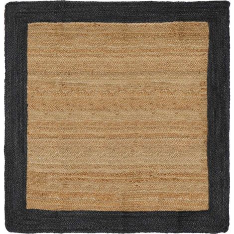 Tapis de surface Gris foncé 160 x 160 cm Jute vidaXL (1/5)
