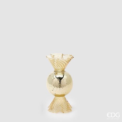EDG Enzo De Gasperi Portacandela Caramella Gold H16 Ø8 cm – Decorazione di Natale (1/3)